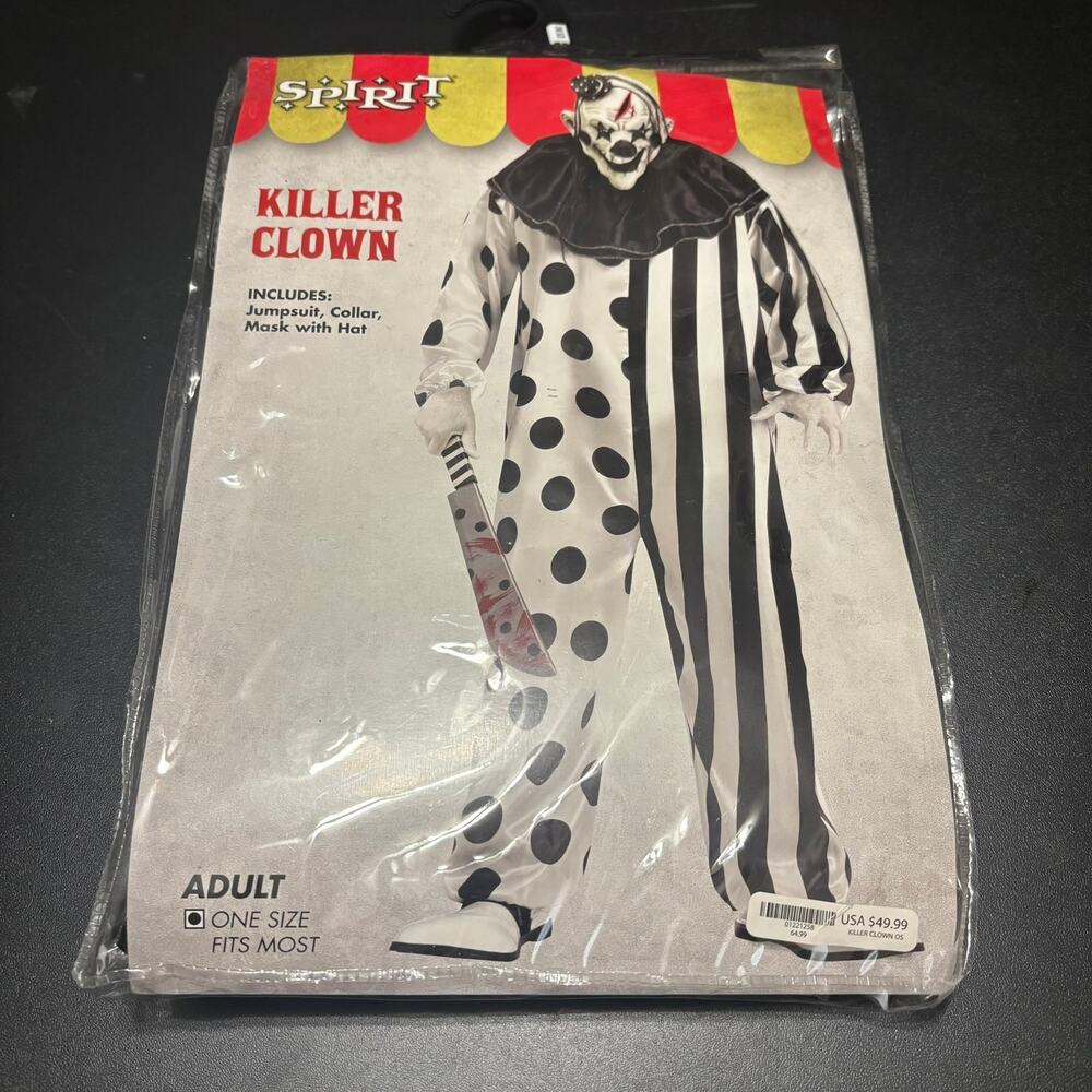 Spirit Killer Clown Costume Adult One Size Fits Most NO MASK